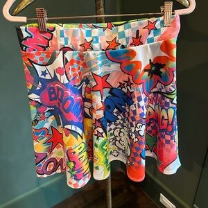 Colorful Comic Graphic Skirt